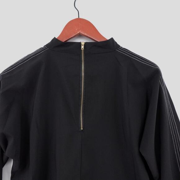 Womens Top Large Black Bell Sleeve Tie Cuff Whimsigoth Fairy Witchy - Picture 4 of 16